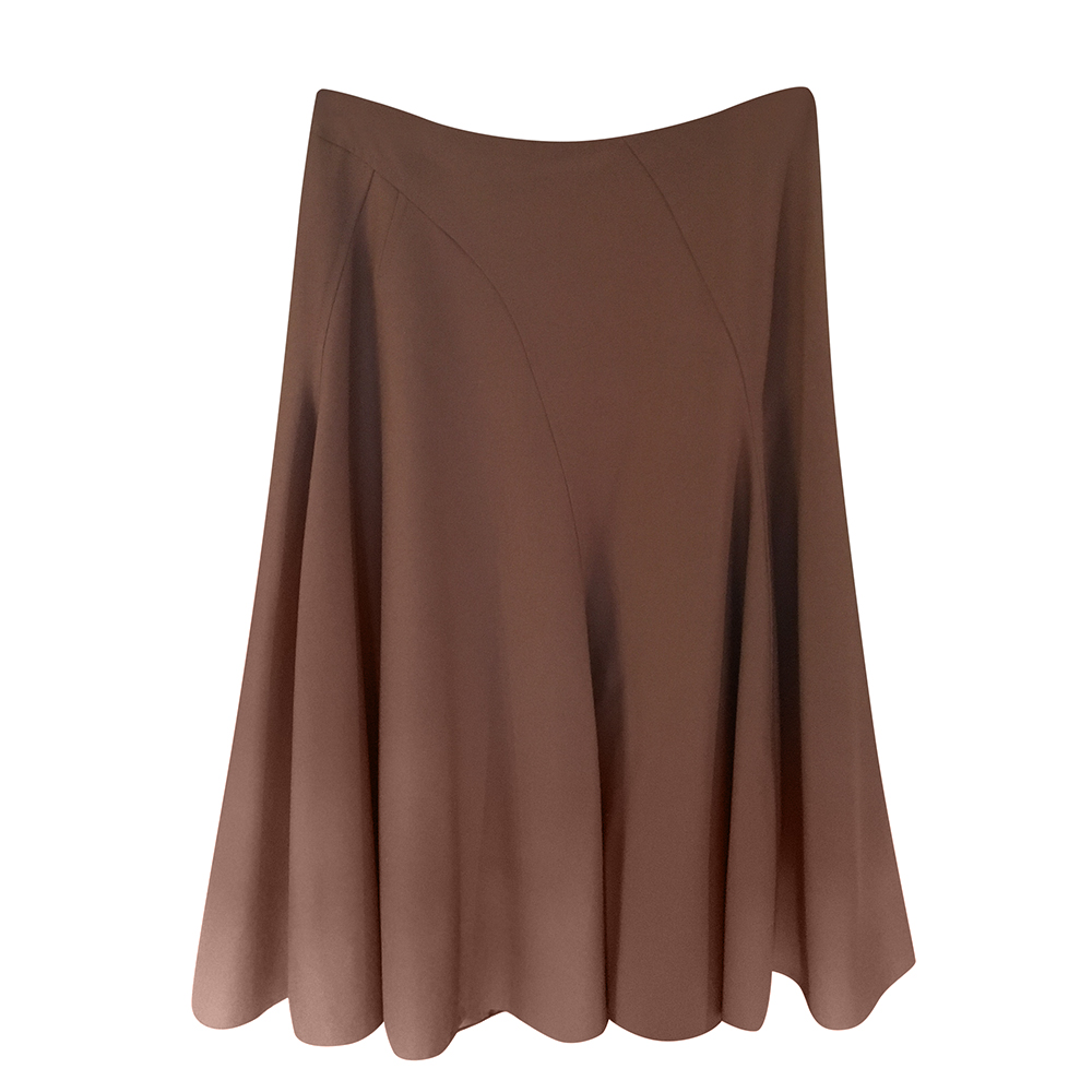 Ralph Lauren Purple Label Brown Wool Pleated Skirt