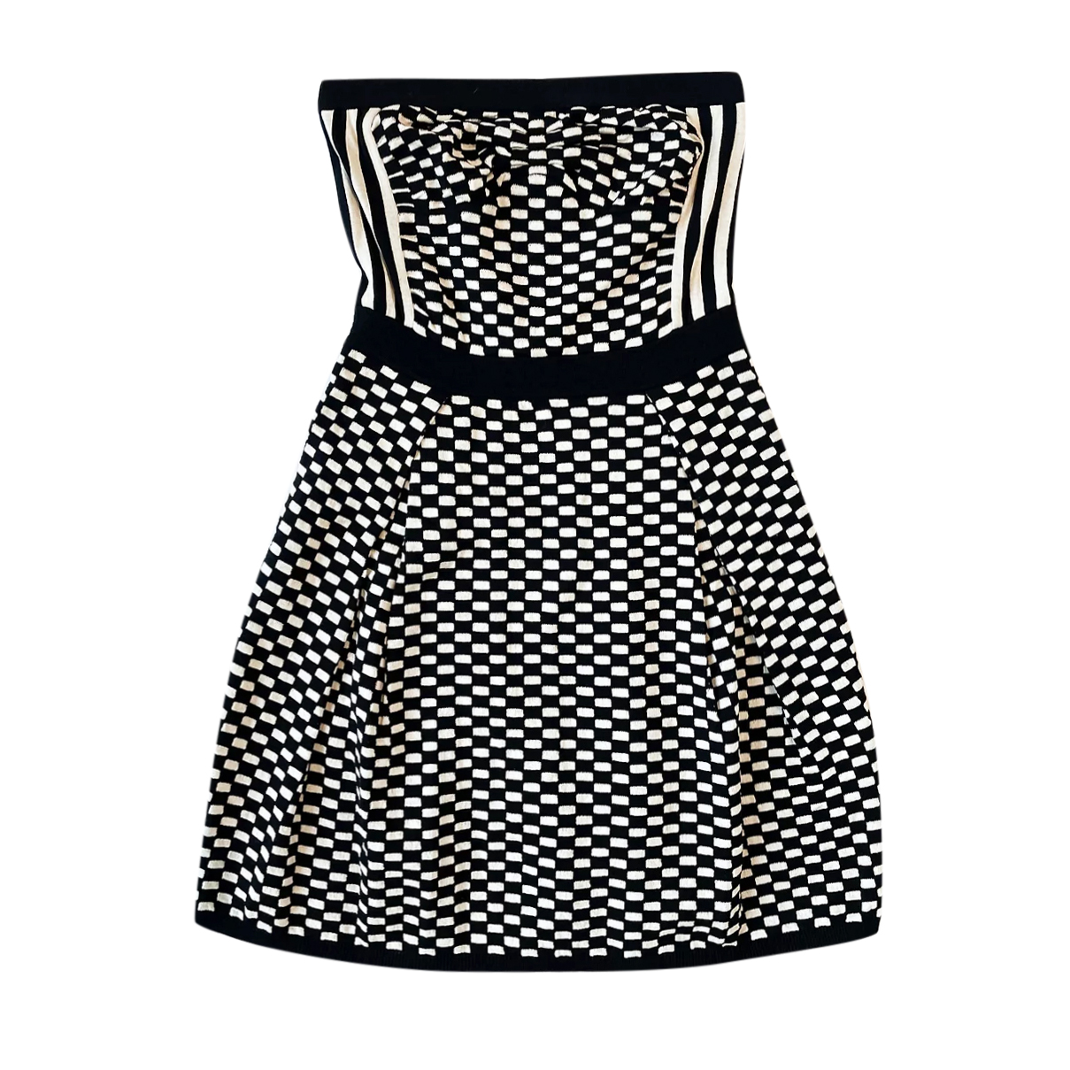 M Missoni Black & White Knitted Strapless Dress