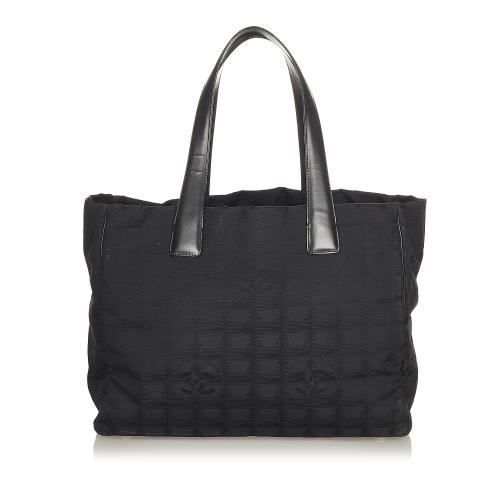 Chanel Vintage Black Nylon New Travel Line Tote Bag