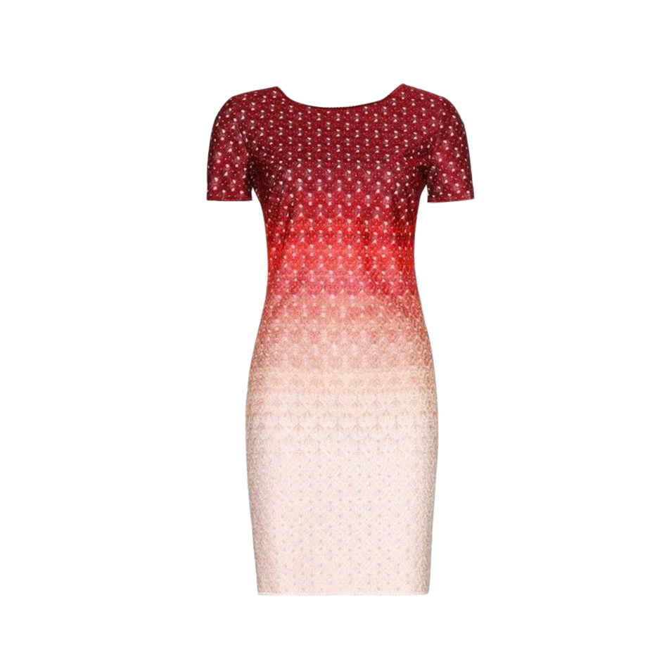 Missoni Red & White Ombre Textured Dress