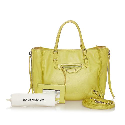 Balenciaga Yellow Leather Papier A4 Bag