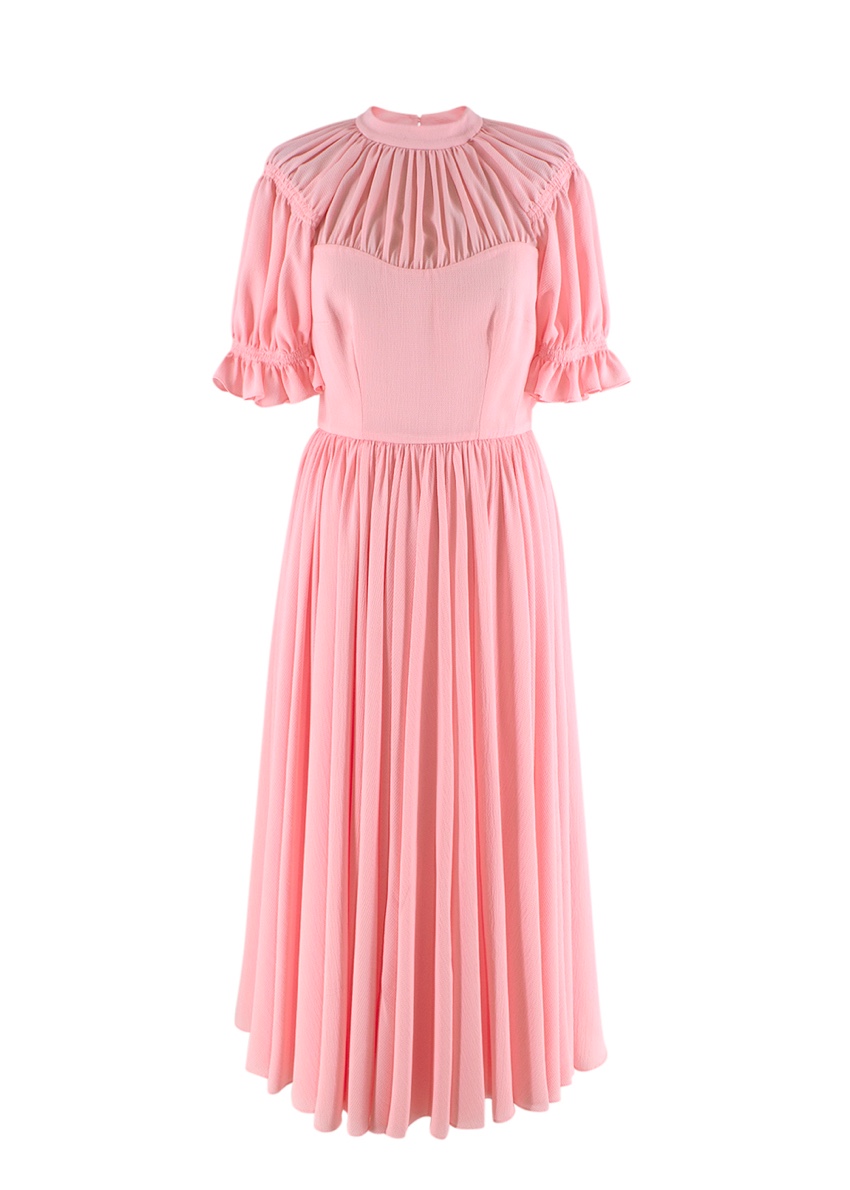 Emilia Wickstead Philly Pink Hammered Crepe Dress