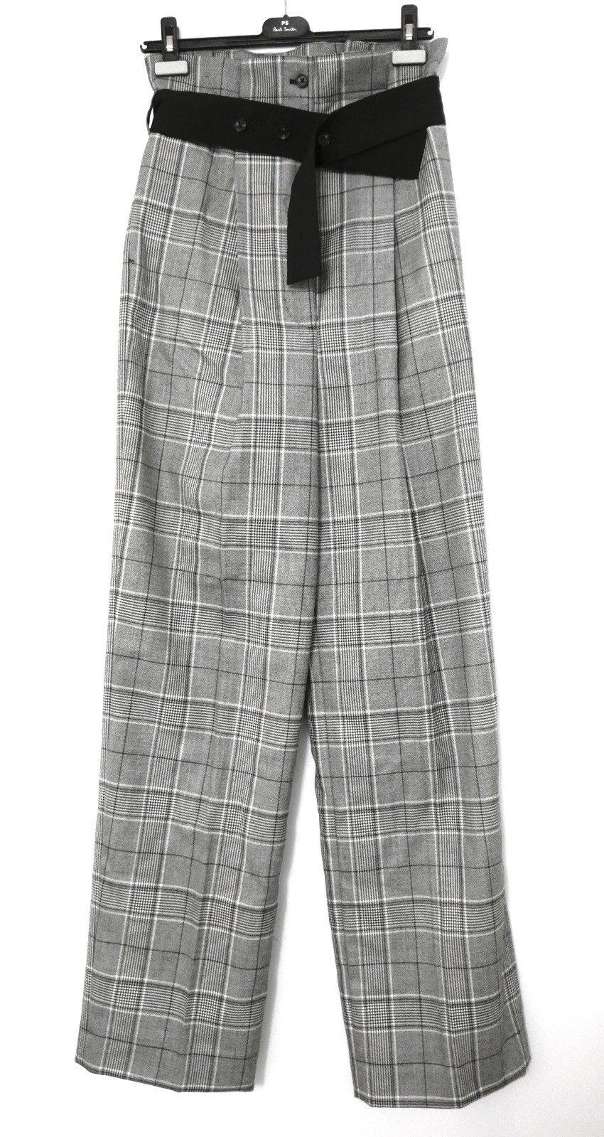 Paul Smith grey checked wool blend trousers
