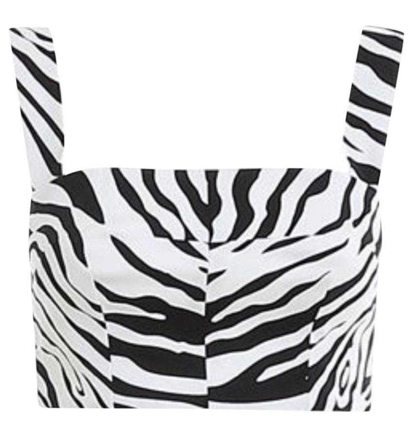 Dolce & Gabbana Cropped Zebra-print Cotton-blend Top