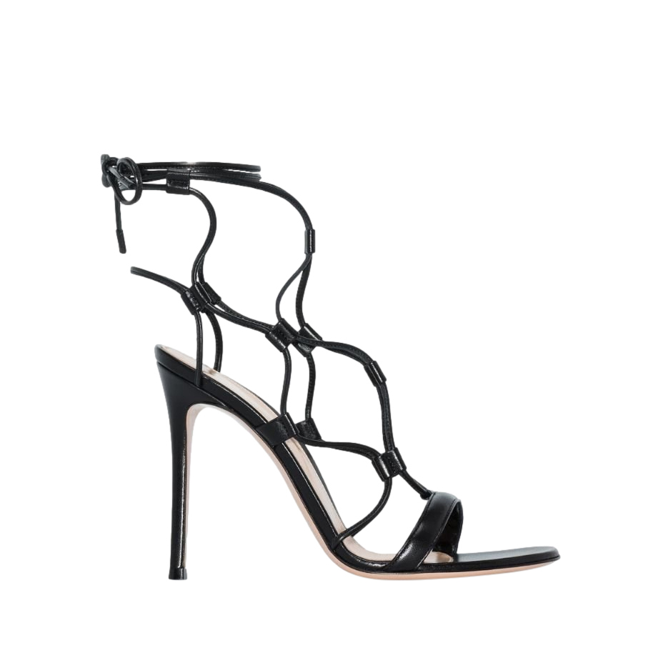 Gianvitto Rossi Black Leather Giza 105 Heeled Sandals