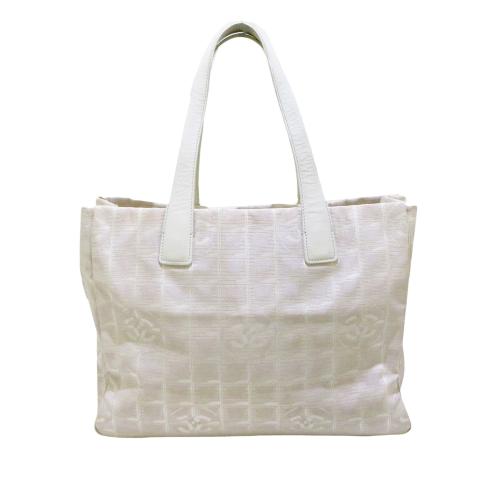 Chanel Vintage White New Line Travel Nylon Tote Bag