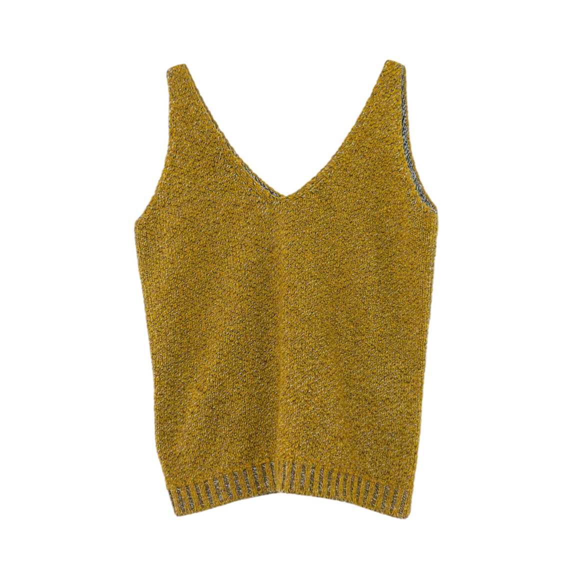 Prada Yellow Marl Silk-Cashmere Vest Top