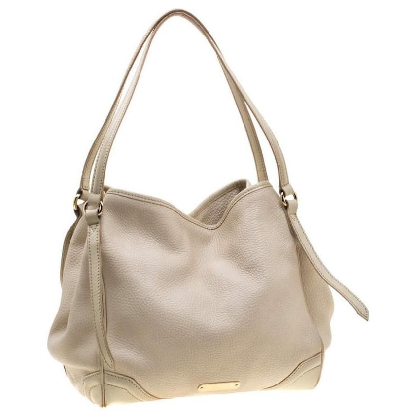 Burberry Beige Leather Canterbury Tote Bag