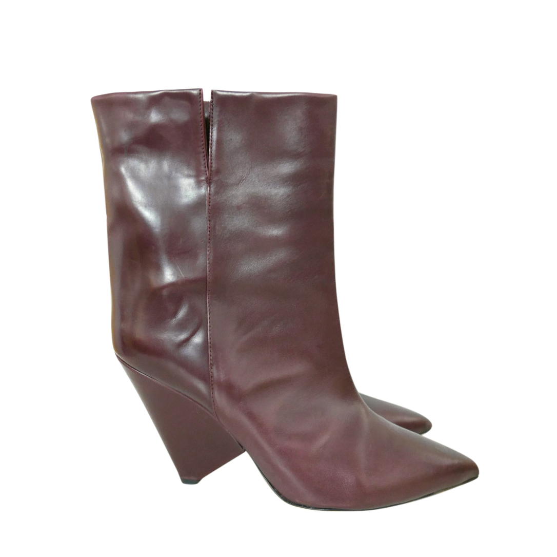 Isabel Marant Burgundy Leather Locky Heeled Ankle Boots