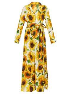 Dolce & Gabbana Sunflower Print Silk Jumpsuit