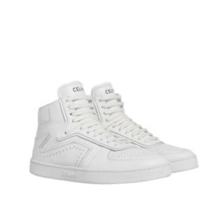 Celine Optic White Leather High Top Sneakers