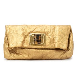 Louis Vuitton Altair Gold Silk Monogram Clutch Bag 