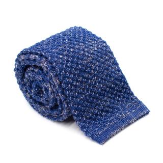 ISAIA Blue Marled Knitted Tie