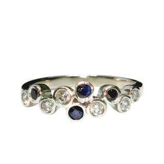 Bespoke 9ct White Gold Sapphire & Diamond Ring