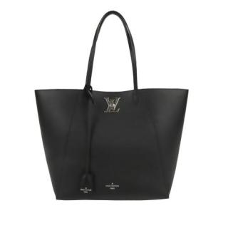 Louis Vuitton Black Leather LockMe Cabas Tote Bag