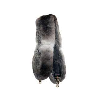 MaxMara Grey Rabbit Fur Bag Strap