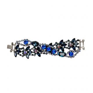 Tom Binns Blue & Green Crystal Embellished Rhodium Bracelet