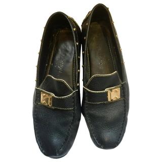 Louis Vuitton black leather Monte Carlo Loafers
