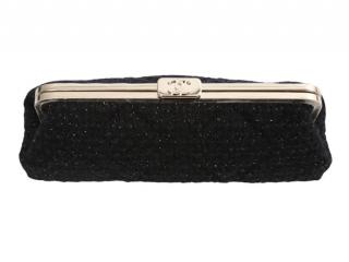 Chanel black tweed VIP clutch bag