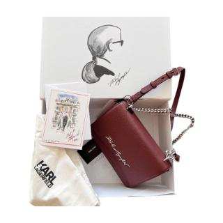 Karl Lagerfeld Burgundy Leather Bag