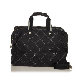 Chanel Vintage Black Nylo Travel Line Weekend Bag