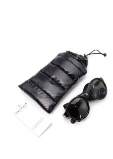 Moncler Black Leather Panelled Sunglasses