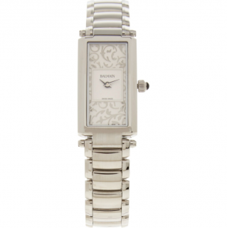Balmain Silver-Tone Metal Rectangular Bracelet Watch 