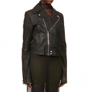 Rick Owens Black Dracubiker leather jacket