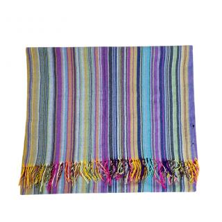 Etro Multicoloured Striped Wool Blend Scarf