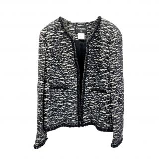 Chanel Black & White Silk Lined Lesage Tweed Jacket