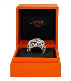 Hermes Silver Chaine D'Ancre Ring