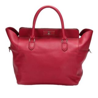 Hermes Red Leather Satchel with detachable strap