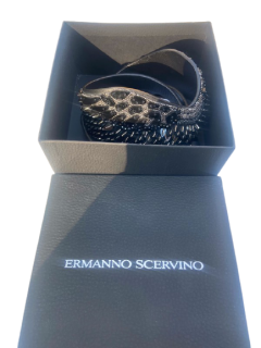 Ermanno Scervino Black Embellished Winged Belt - Size 85