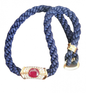 David Morris Vintage Diamond & Burma Ruby Silk Necklace