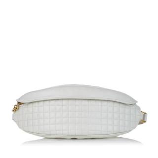 Celine White Leather C Charm Belt Bag