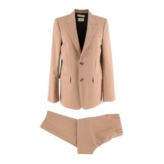 Bottega Veneta Camel Wool Single Breasted Trouser Suit