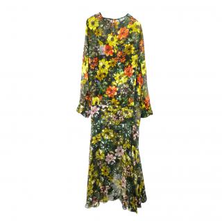 Preen by Thornton Bregazzi Floral Chiffon Drop-Waist Dress
