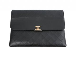 Chanel Black Leather Quilted VIP Gift Pouch