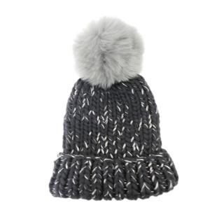 Eugenia Kim Grey Chunky Knit PomPom Hat