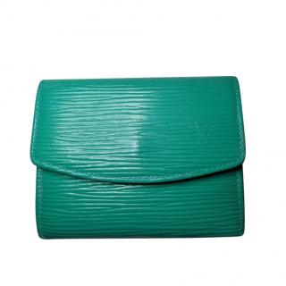 Louis Vuitton Vintage Green Epi Leather Flap Wallet
