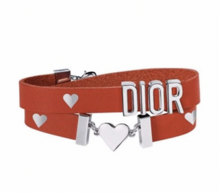 Christian Dior Red Leather VIP Gift Logo Bracelet