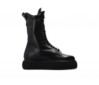 The Attico Black Leather Selena Chunky Sole Boots