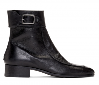 Saint Laurent Black Leather Miles Zip Boots