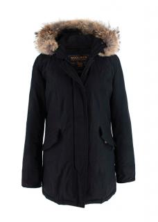 Woolrich Black Luxury Arctic Parka with Removable Racoon Fur Trim