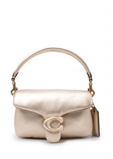 Coach Metallic Pale-Gold Leather Pillow Tabby 18 Bag