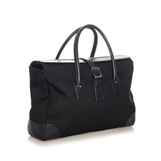 Gucci Black Nylon Leather Trimmed Business Bag