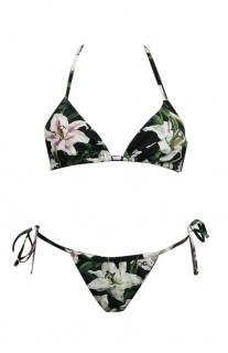 Dolce & Gabbana Lily Print Triangle Bikini