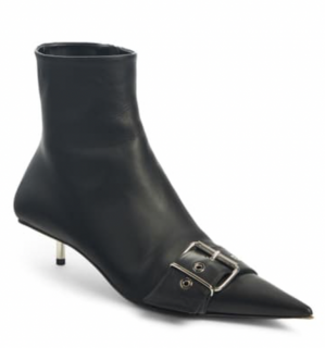 Balenciaga Square Knife Buckled Leather Ankle Boots