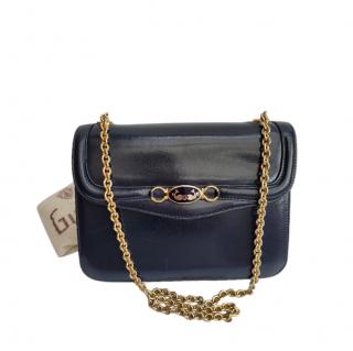 Gucci Blue Leather Vintage Shoulder Bag