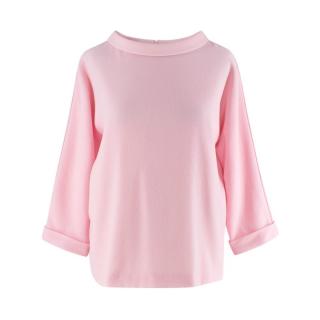 Goat Cosmo Baby Pink Wool Crepe Blouse